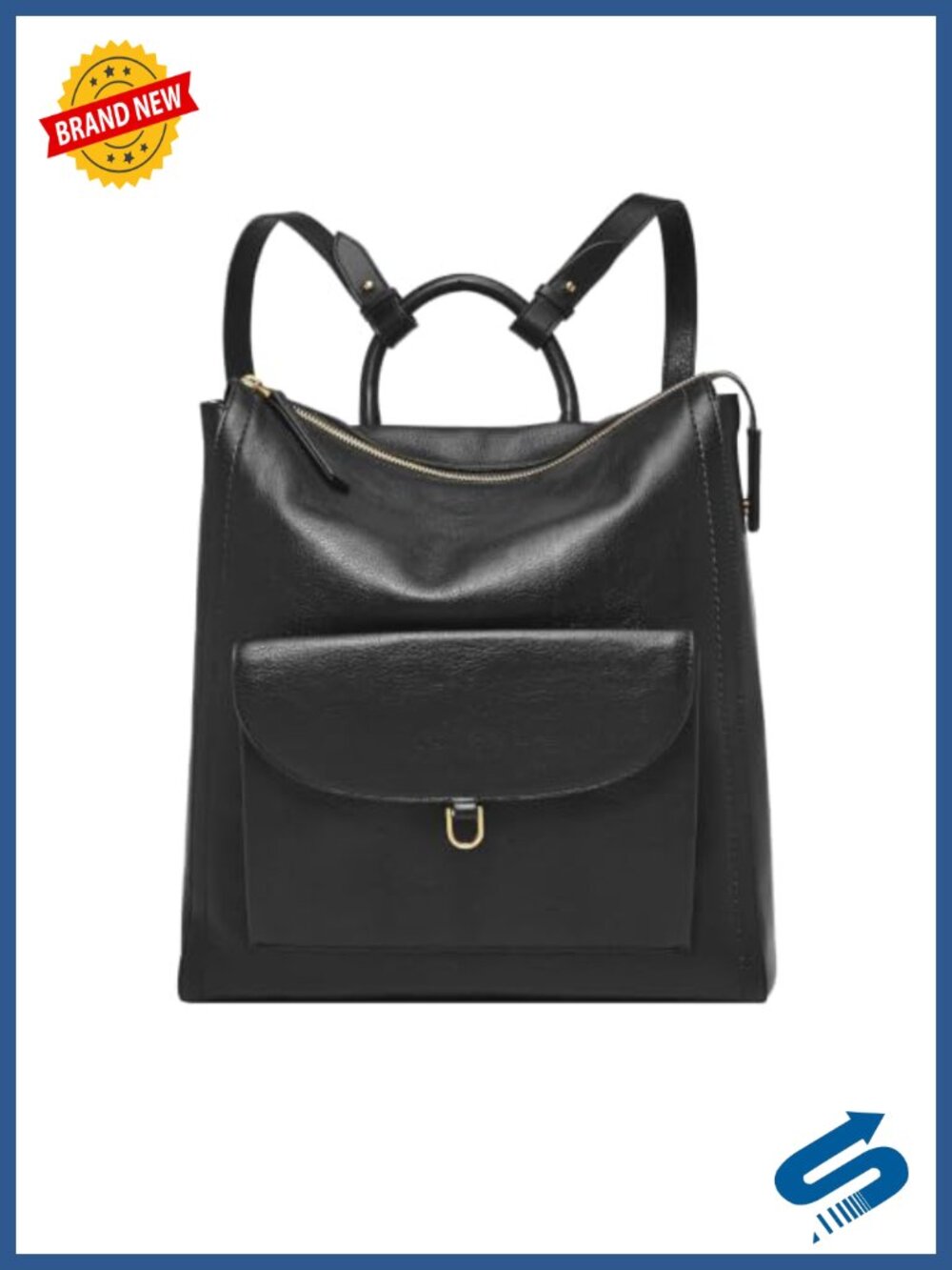 Fossil Parker LiteHide Leather Convertible Backpack Crossbody Bag